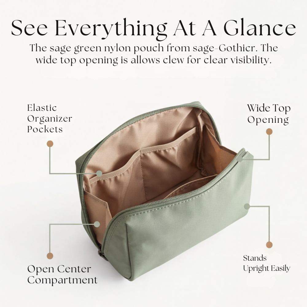 Double Zipper Makeup Bag for Travel