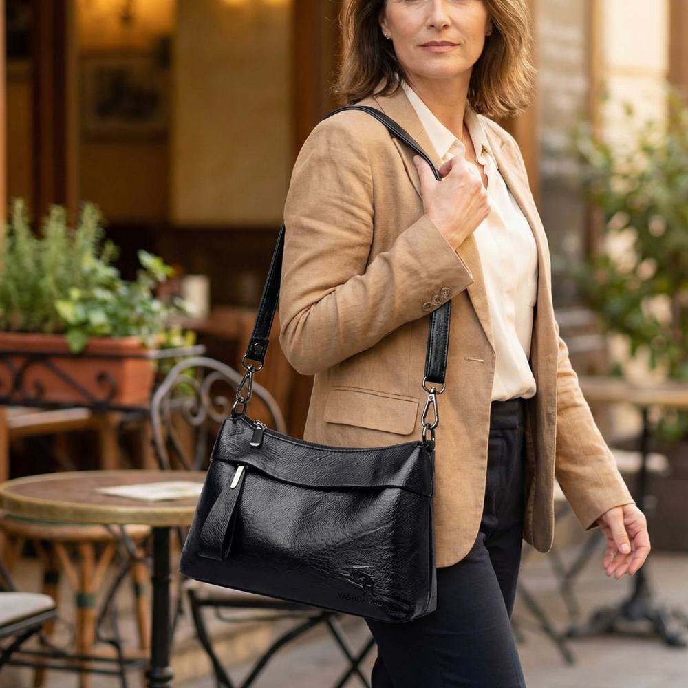 Soft Leather Crossbody With 3 Compartments