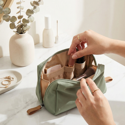 Double Zipper Makeup Bag for Travel