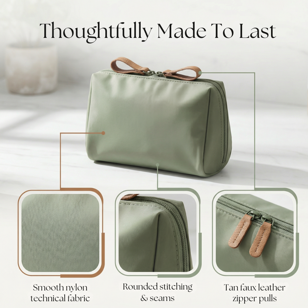 Double Zipper Makeup Bag for Travel