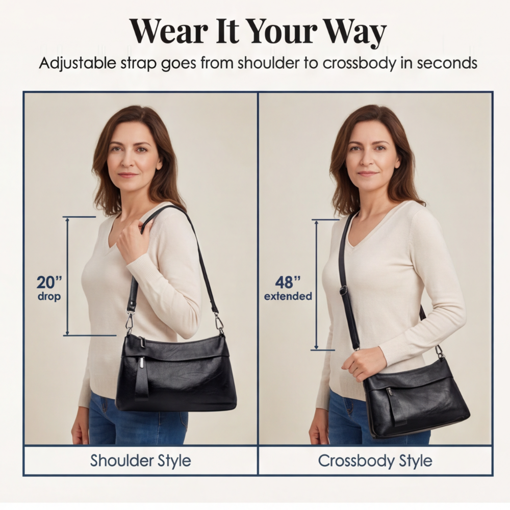 Soft Leather Crossbody With 3 Compartments