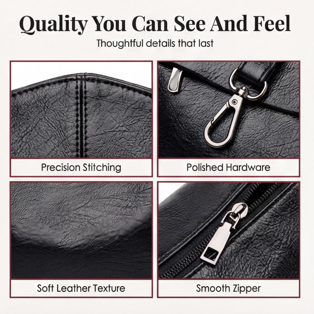 Soft Leather Crossbody With 3 Compartments