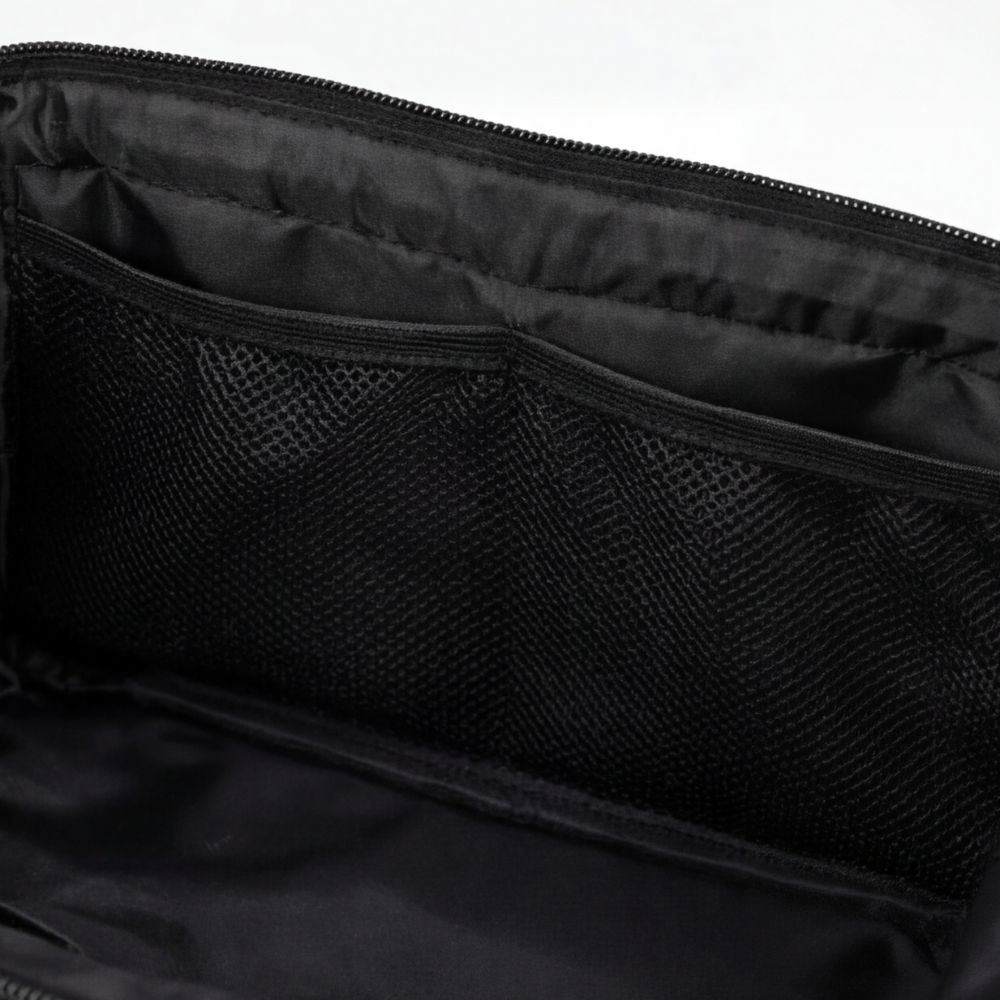 Dual-Layer Toiletry Bag with Wide Opening