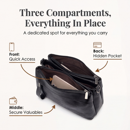 Soft Leather Crossbody With 3 Compartments