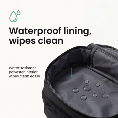 Dual-Layer Toiletry Bag with Wide Opening