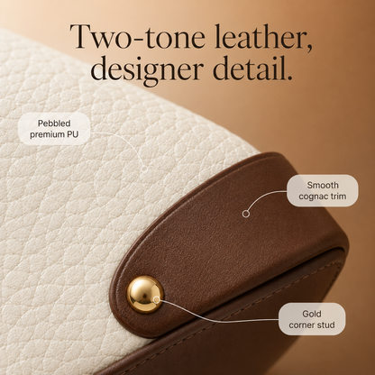 Two-Tone Leather Handbag for Day to Night