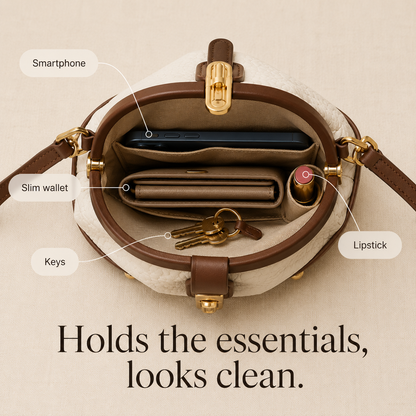 Two-Tone Leather Handbag for Day to Night
