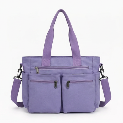Multi Pocket Corduroy Shoulder Bag