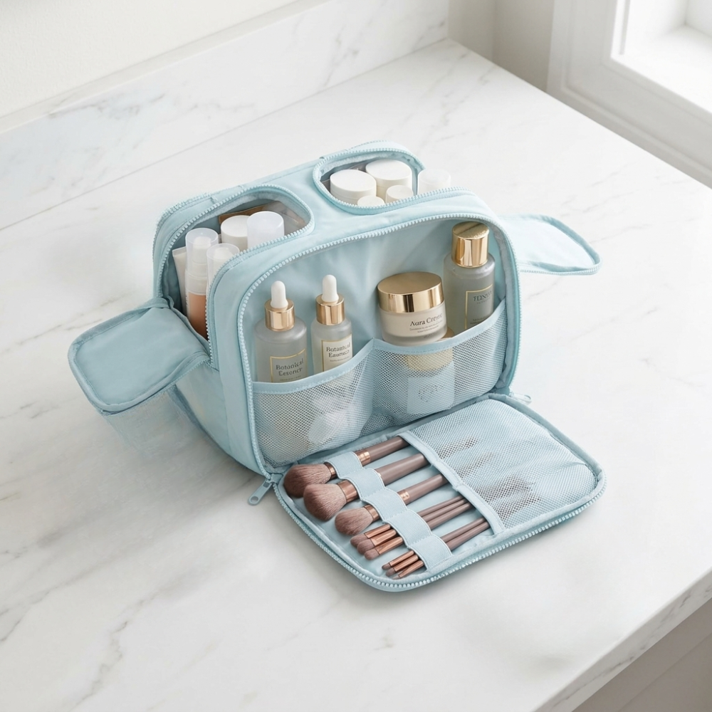 Wide-Mouth Toiletry Bag