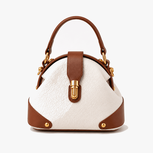 Two-Tone Leather Handbag for Day to Night