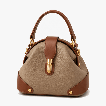 Two-Tone Leather Handbag for Day to Night