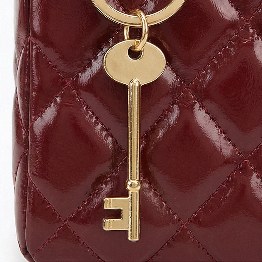 Quilted Handbag with Silk Scarf Handles
