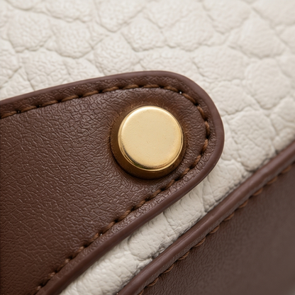 Two-Tone Leather Handbag for Day to Night