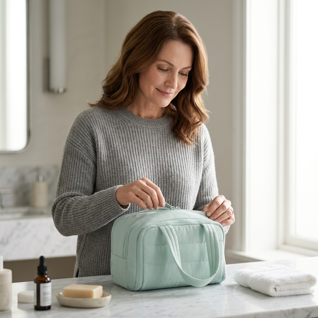 Wide-Mouth Toiletry Bag