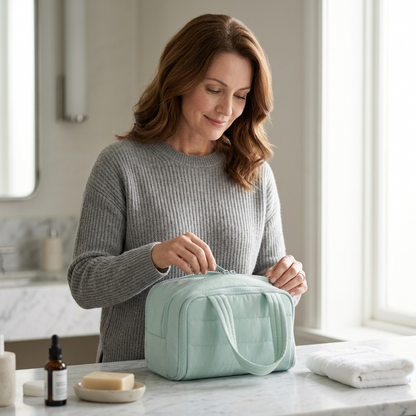 Wide-Mouth Toiletry Bag