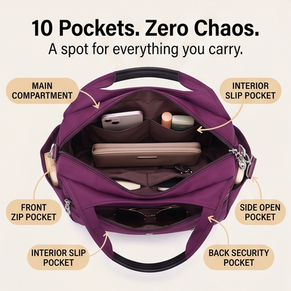 Waterproof 10 pocket crossbody bag